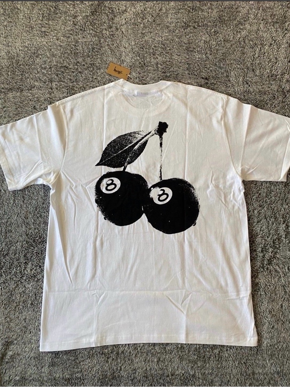 Men’s Stüssy Cherries T-Shirt, Size XL, White, NWT